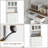 71" White Kitchen Pantry Storage Cabinet with Microwave Stand, Freestanding Buffet Hutch, 2 Drawers, 5 Glass Doors & Adjustable Shelves for Dining Room