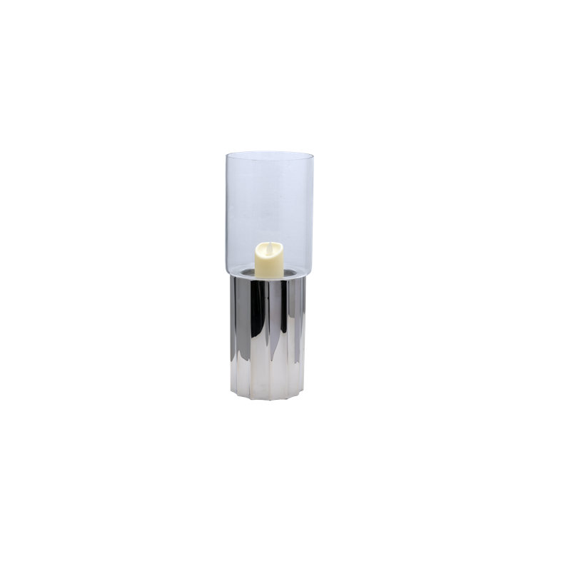 Stainless Steel Tabletop Hurricane, 40cm H x 15cm W x 15cm D