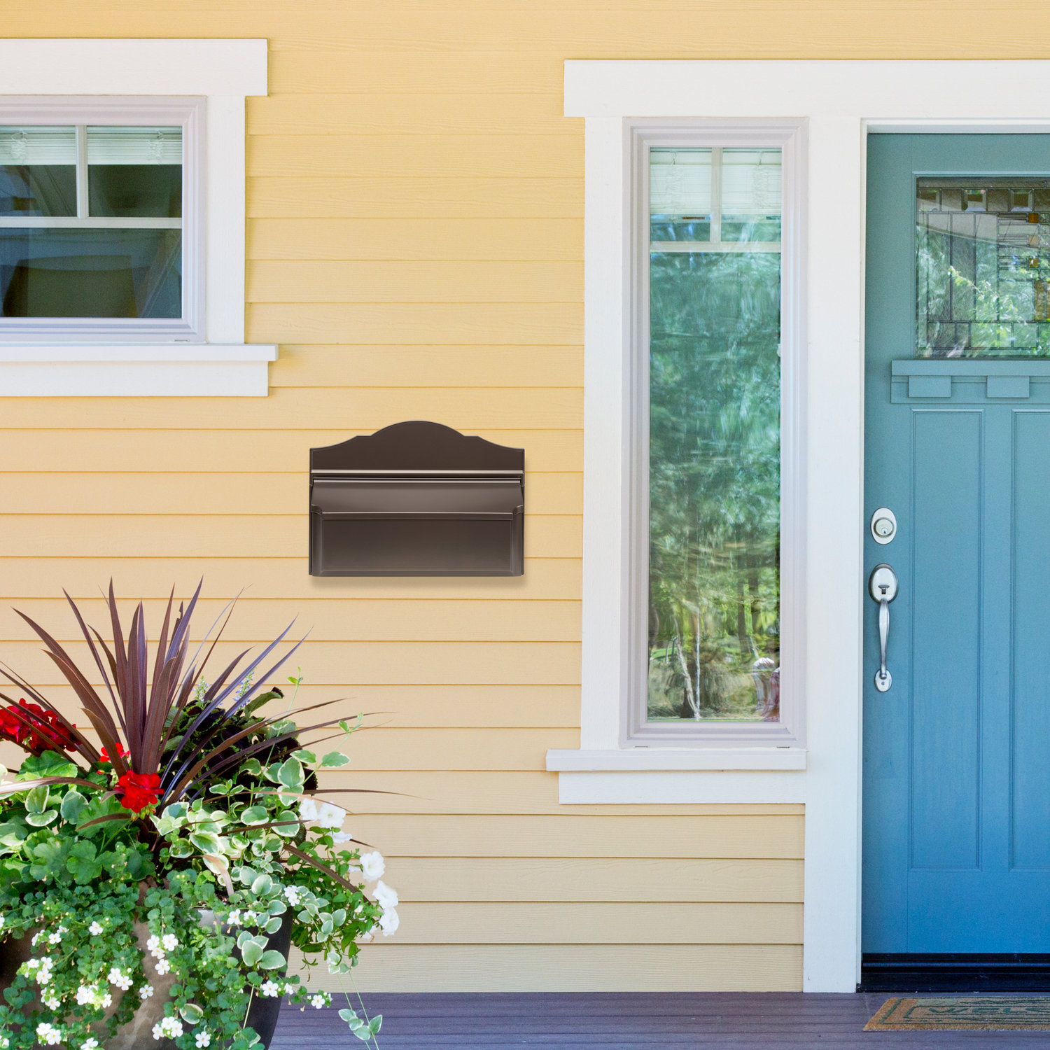 Horizontal Wall-Mounted Mailbox, Brown