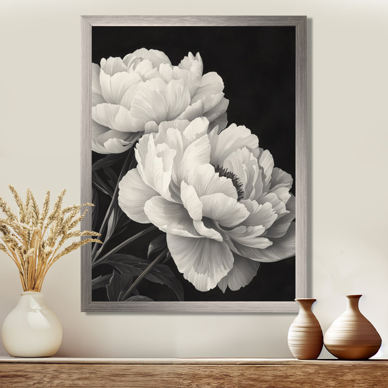 Bagby - Art mural floral, Argent argent, H 32 po x l 24 po, Reproduction encadrée d'une seule photo