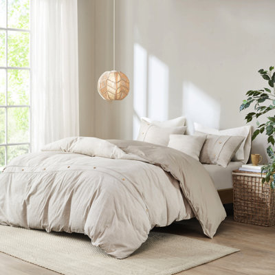 Coton biologique naturel - Édredon avec insert amovible en coton 5 pièces, double / grand