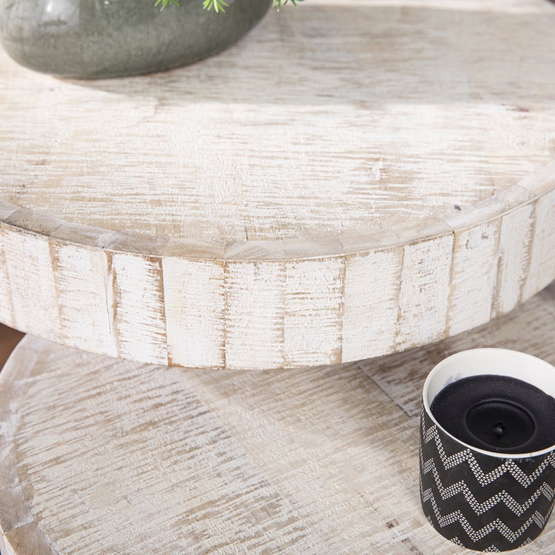 Kettil Solid Wood Top Nesting Tables, Whitewashed