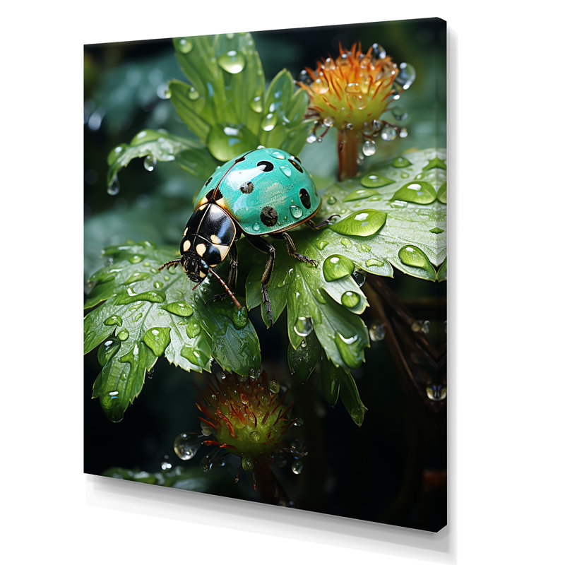 «Emerald Ladybug Garden Garden», reproduction sur toile encadrée, Toile tendue, H 20 po x l 12 po
