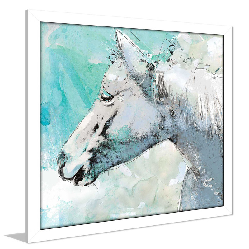 «Happy Trails» par Carol Robinson - Peinture, H 37,5 po x l 37,5 po x P 1 po, Cadre blanc