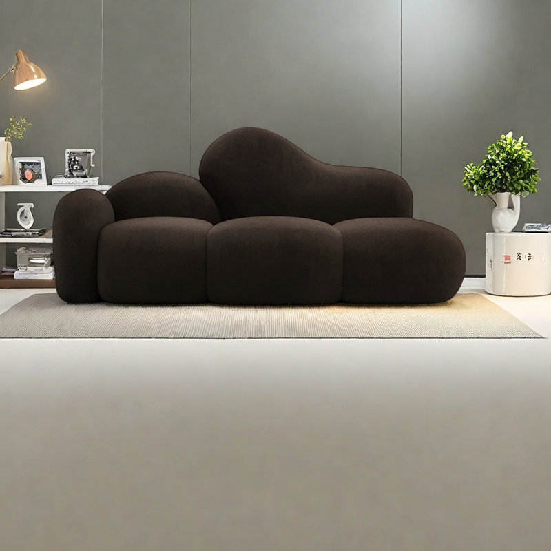 Chaise longue en flanelle au design unique, Orienté à gauche (vu de face), Noir