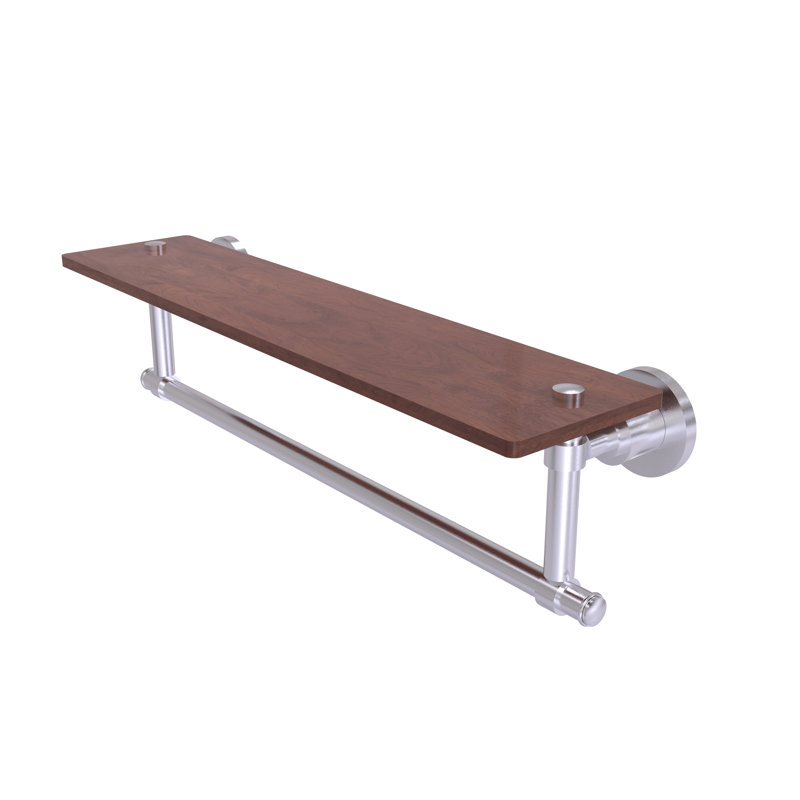 Tablette à support Arviso, Chrome satiné, H 4 po x l 22 po x P 5 po