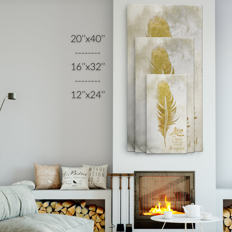 Art textuel sur toile tendue, H 20 po x l 40 po x P 1,5 po