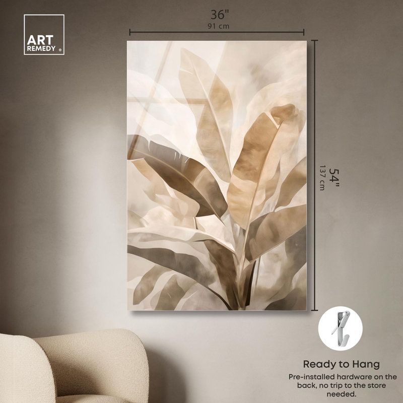 Golden Banana Grove I, reproduction d'art acrylique sur toile par Art Remedy, H 54 po x l 36 po