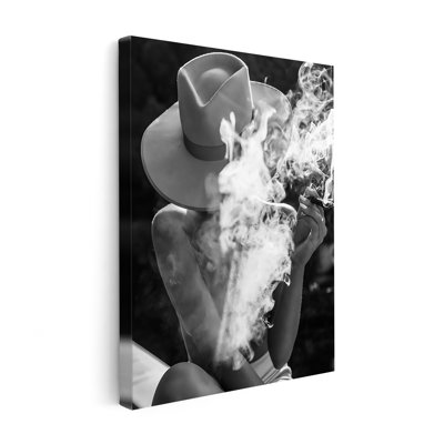 Woman in Hat Smoking