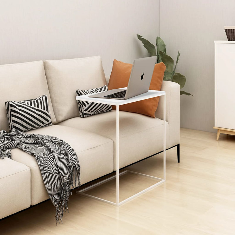 Guilbelopez Frame End Table, White, Brown