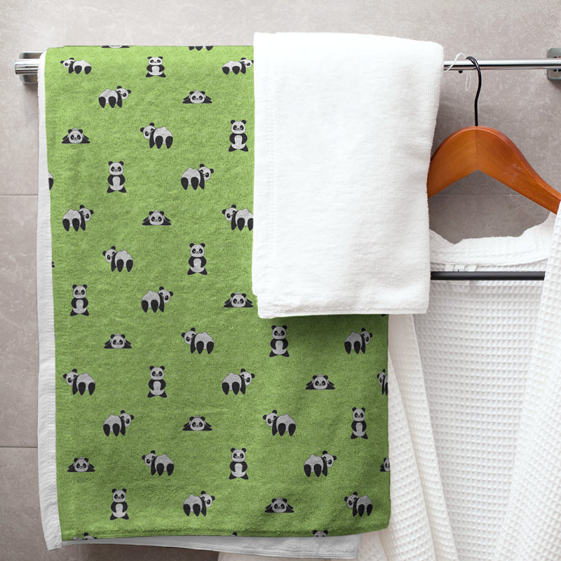 Serviette de bain katelyn elizabeth panda, Vert