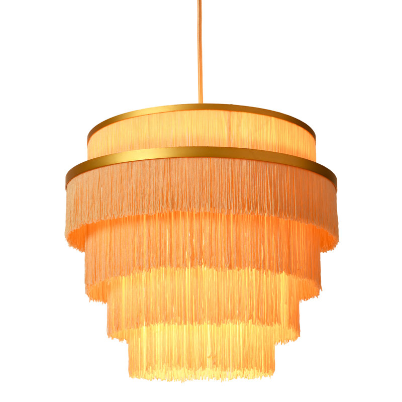 Boho 5-Tier Metal Chandelier with Fringe