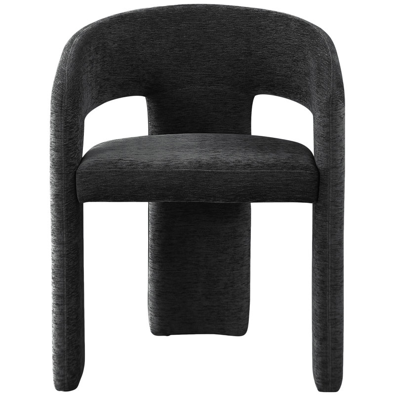 Hollerman Rendition Dining Chair, Black Polyester Fabric