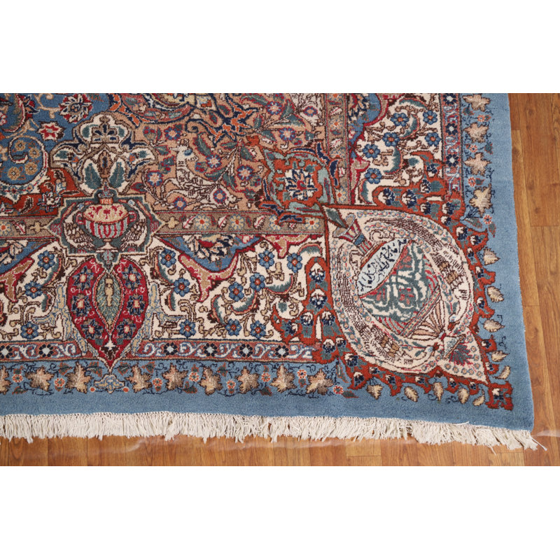Tapis traditionnel bleu rétro 10 x 13