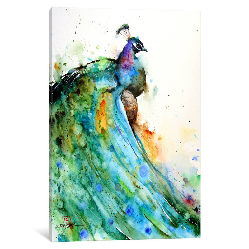 « faisan », peinture sur toile, H 18 po x l 12 po x P 1,5 po