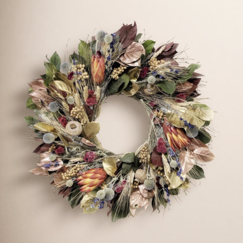 Handcrafted Mixed Assortment Wreath, 30" H x 30" W x 6" D