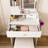 3-Color LED Vanity Mirror With Stool, Dressing Table For Bedroom, 2 Drawers & 5 Storage Cabinets (4 Open + 1 Hidden), Adjustable Lighting-936804419