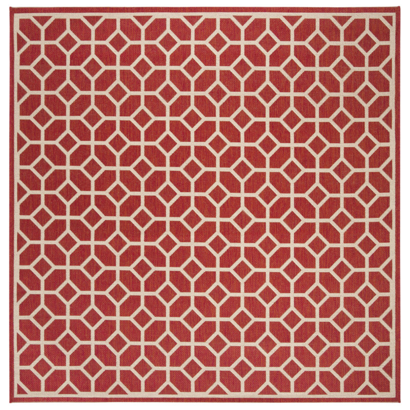 Tapis d'intérieur / extérieur à motif géométrique Acushnet Performance, Carré 6 pi 7 po