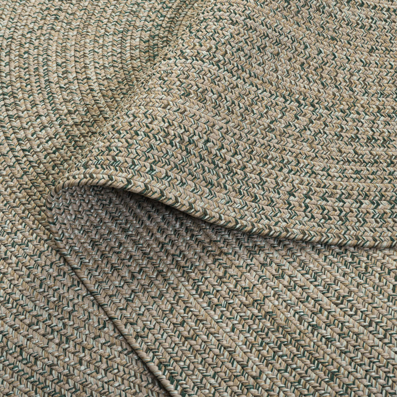 Braided Hand Loomed Performance Solid Color Indoor Indoor/Outdoor Area Rug, Oval 5' x 8'