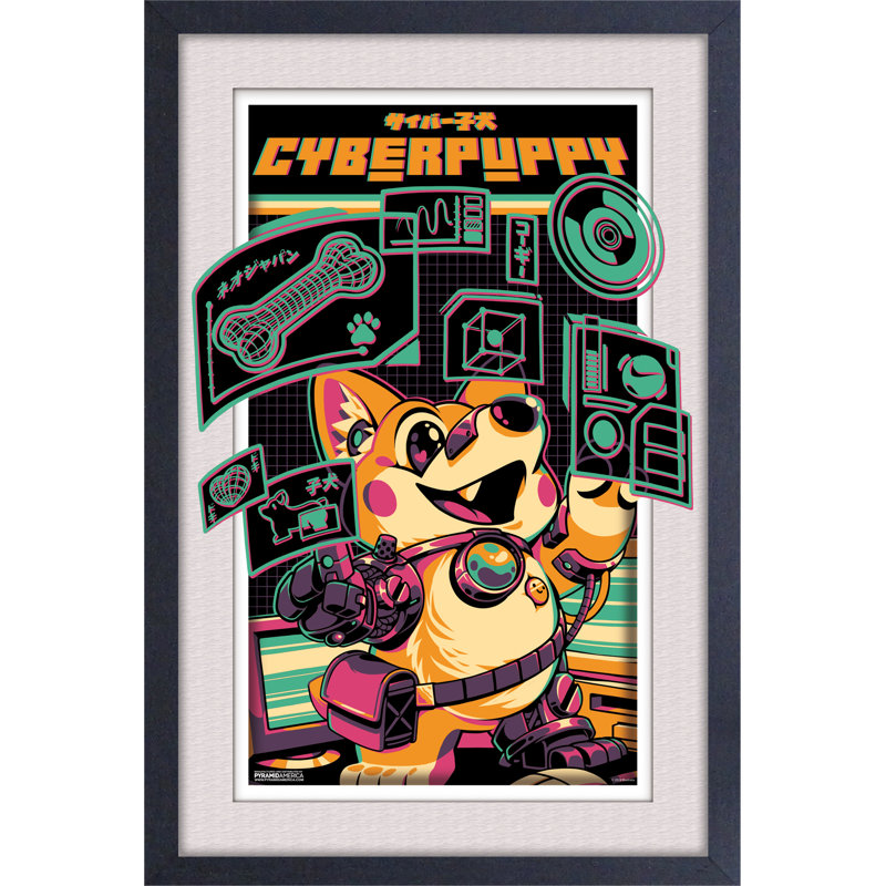 Ilustrata - Cyberpuppy 11 x 17 sous plexi, affiche encadrée