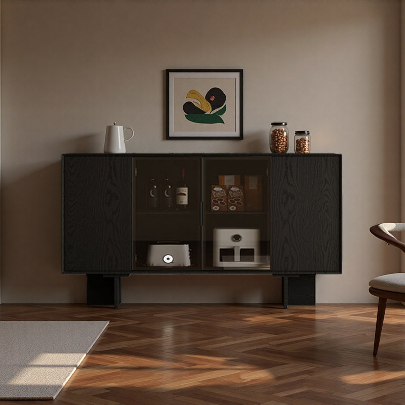 Nordic Retro Style Sideboard, 35.4" H x 59.1" W x 15.7" D