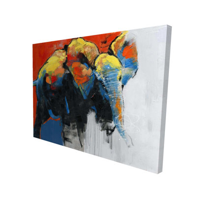 Colorful Abstract Moving Elephant Canvas | Home Decor Art