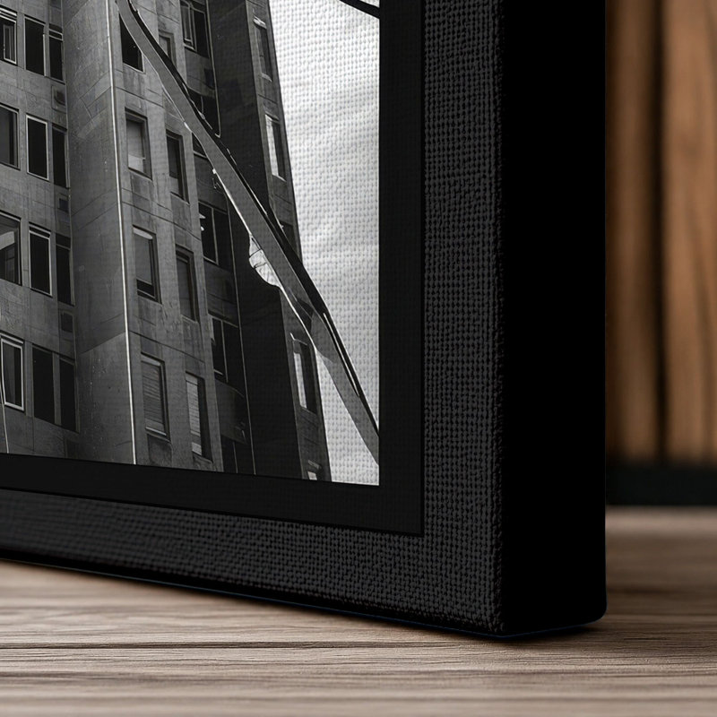 Vertical Lines Industrial - Wrapped Canvas, 18x12 - 45.7 x 30.5 cm, Black Border