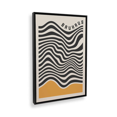 «Bauhaus Wavy Lines And Yellow» par Cocoon Design, reproduction d'art