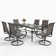 Alyah 6 - Person Metal Patio Dining Set with Rectangular Table