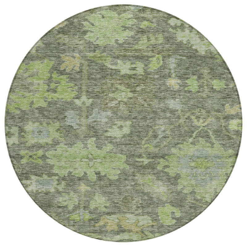 Tapis intérieur / extérieur vert Tirana , 8 pi x 8 pi
