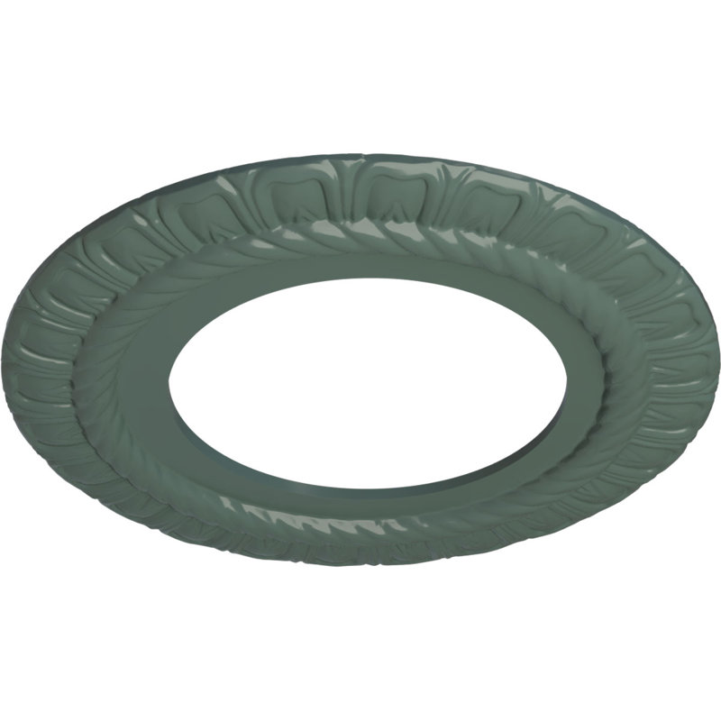 Médaillon de plafond Endurathane Maria, DO 9 5/8 "x P 1 1/8" (convient aux auvents jusqu'à 1 3/4 "), fini craquelé Americana peint à la main