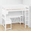 Lit mezzanine double avec bureau en L intégré, lumière DEL et station de charge-1533534290