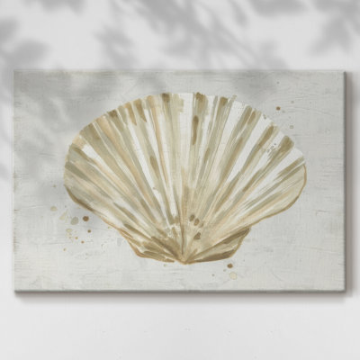 Neutral Shell Fresco IV -Gallery Wrapped Cavas
