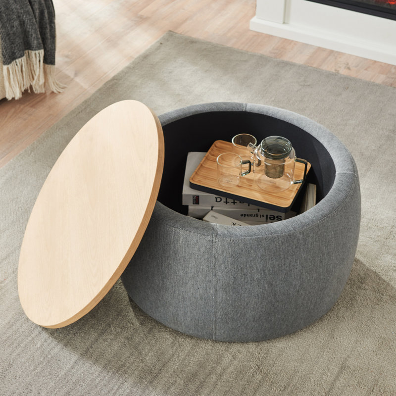 Banc de rangement rembourré en tissu