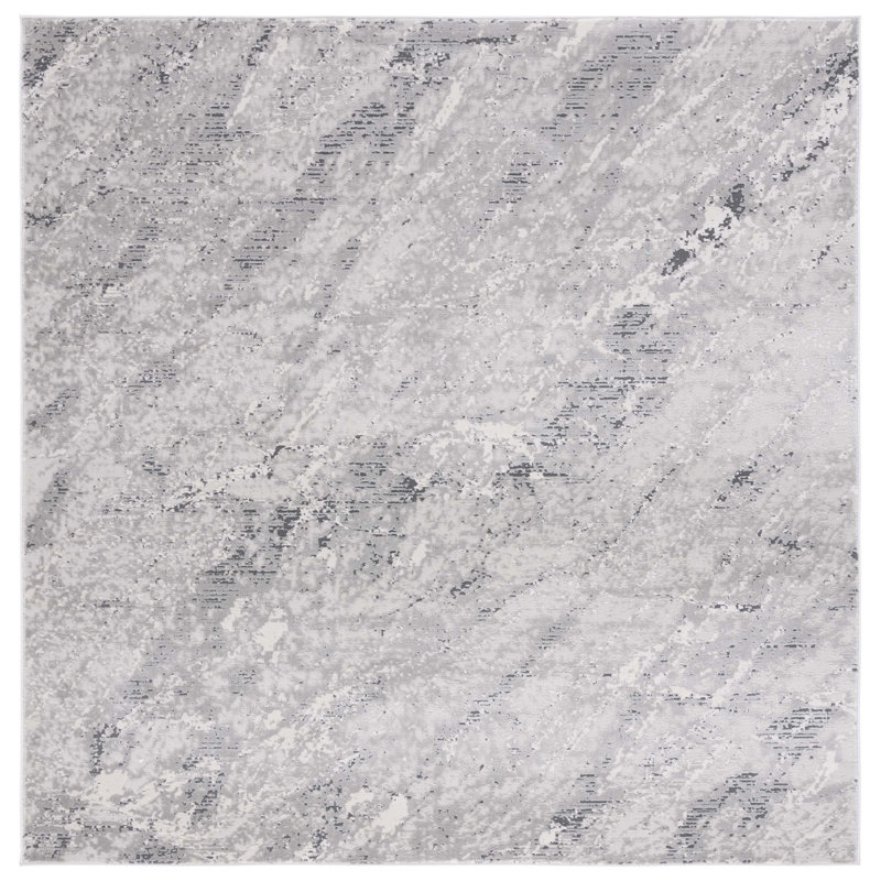 Konca Performance Abstract Rug, Square 6'7"