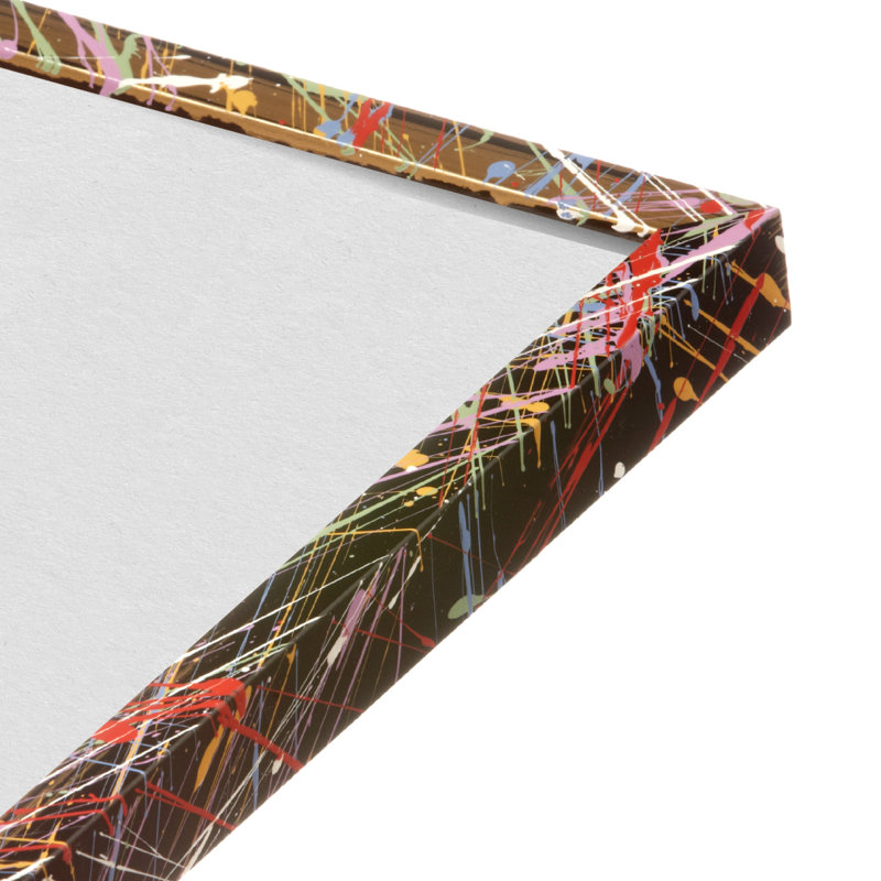 Cadre mural Frametolia Verde Mint Splash, L 12 po x H 12 po, Noir / or / bleu / rouge / blanc