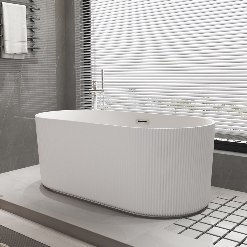 59'' x 28'' Freestanding Soaking Acrylic Bathtub