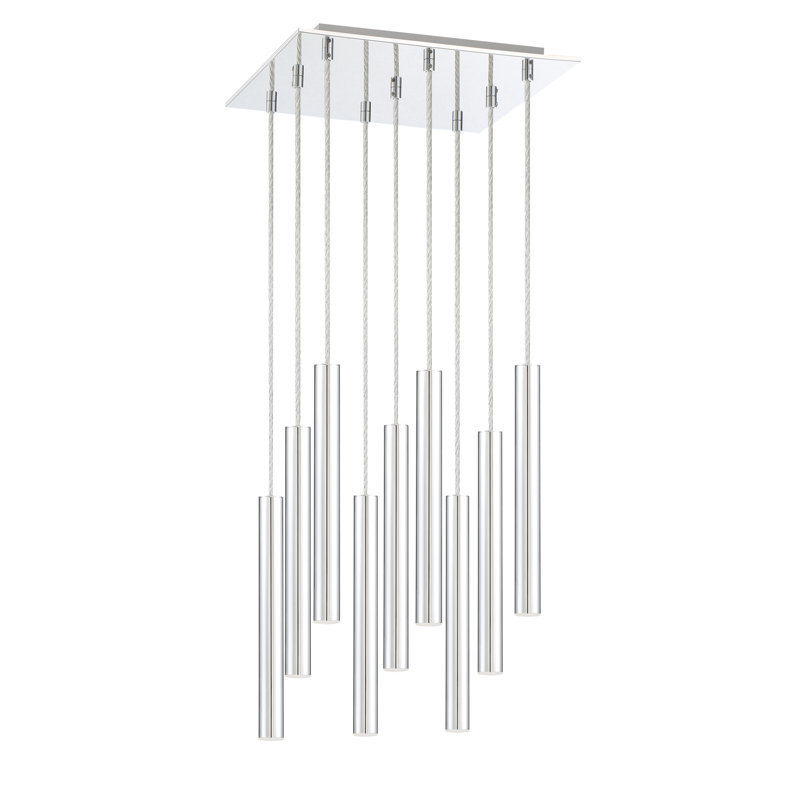 Bowning 9 - Light LED Cluster Pendant, Chrome