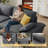 Upholstered Sailboat-Shaped Sleeper Sofa with Adjustable Seat Depth-126305067