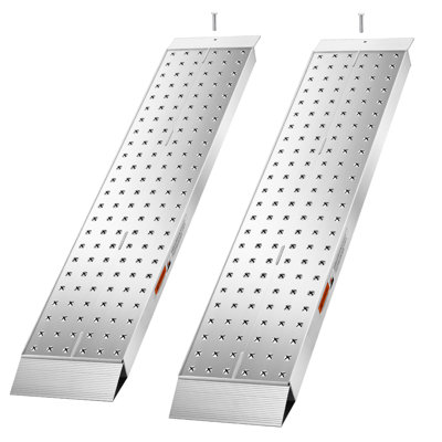 Rampes de remorque en aluminium, 55 x 12 po, ensemble de rampe pour VTT robuste avec plaques antidérapantes, rampes de chargement combinées d'une capacité de 3000 lb pour les motos, les tondeuses à gazon, les tracteurs de ferme, les chariots