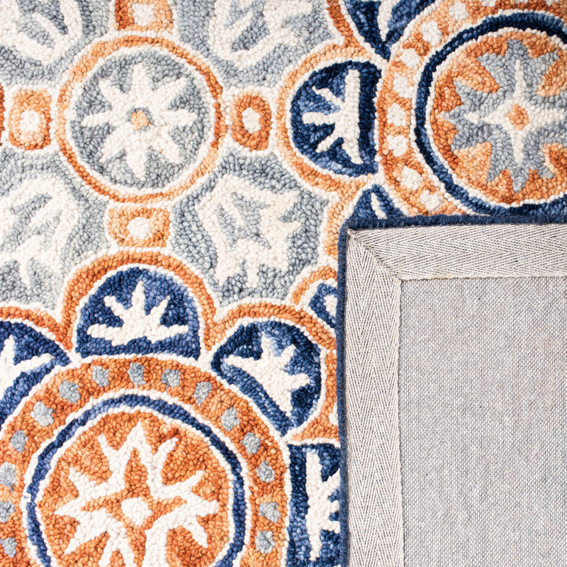 Micro-Loop Hand Tufted Wool And Cotton With Latex Oriental Rug, Square 5'