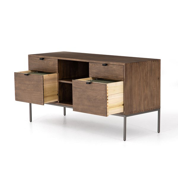 Trey Modular Filing Credenza in Black Wash Poplar
