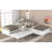 L-shaped Twin Platform Bed with Trundle, Drawers, and Built-in Desk for Space-Saving and Multi-Functional Use in White