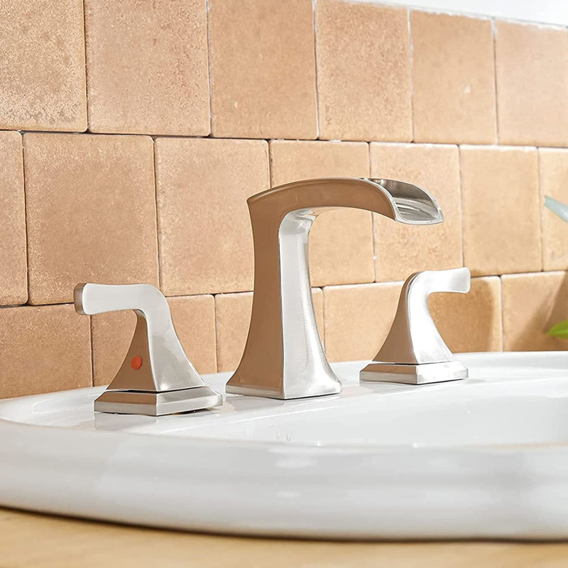2-handle Bathroom Faucet with Drain Assembly, Brushed Nickel