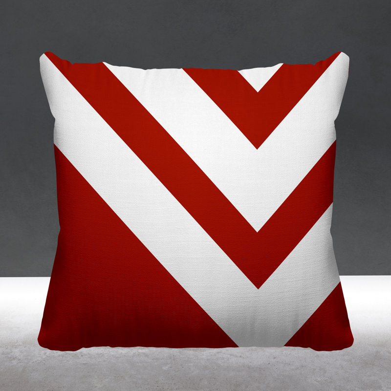 Coussin décoratif intérieur / extérieur Dwight, 17 po x 17 po, Rouge, Carré