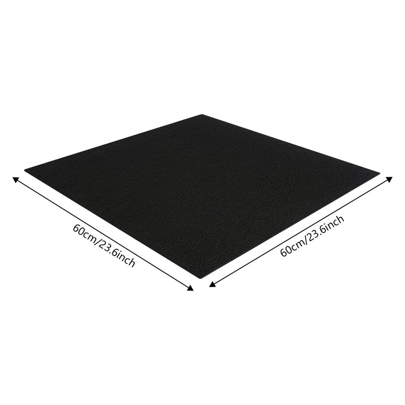 20 tuiles de tapis 23,6 x 23,6 po, Noir
