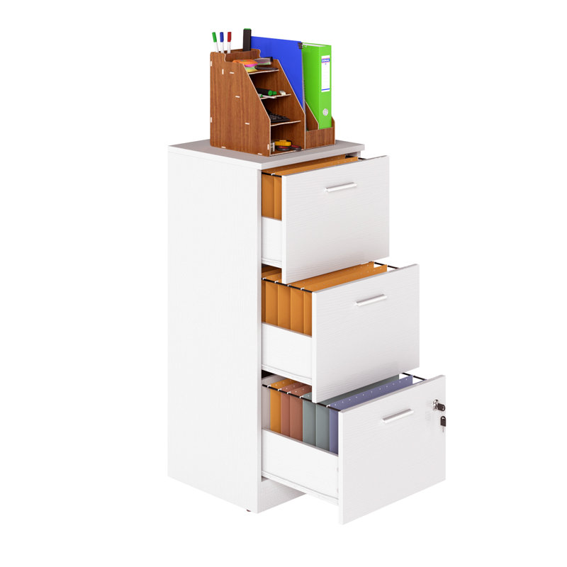 3-Drawer Filing Cabinet, White