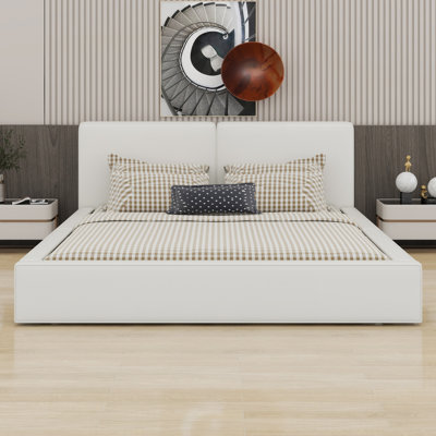 Lit plateforme tapissier, lit avec base solide