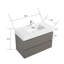 Meuble-lavabo suspendu gris moderne de 91 cm (36 po) avec lavabo blanc intégré et 2 tiroirs de rangement, fixé au mur et entièrement assemblé.-1806246181-1806246201