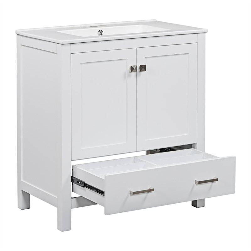 Meuble-lavabo moderne avec lavabo simple, Blanc